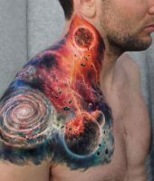 wrzechświat kosmos niesamowite tatuaże