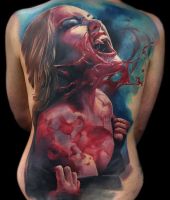 wampirzyca tatuaż jak z horroru
