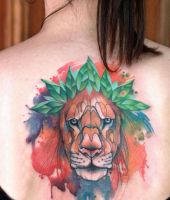 abstrakcyjne tatuaże lwy