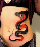 kobra wąż tatuaż na żebrach