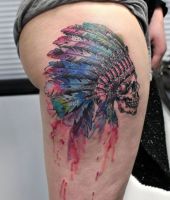 czaszka indiański piuropusz