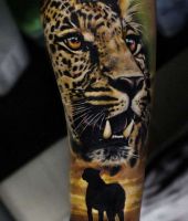 gepard tatuaż dziki kot