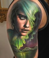 zielone włosy na głowie