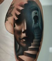 schody i twarz tatuaże 3d