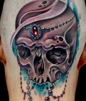 czaszka ze zdobieniami | tatuaż
