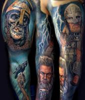 rycerz tatuaż na ręce
