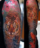 tygrys - tatuaże na ramieniu