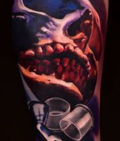 czaszka z zębami projekt tatuażu