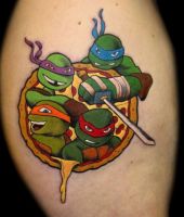 żółwie ninja - tatuaż z filmu rysunkowego