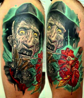 Freddy Krueger - tatuaż z Horroru