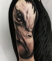 duża głowa orła - tatuaż an ręce