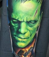 zielona głowa frankenstein