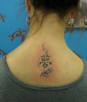 kwiatek i chiński znak