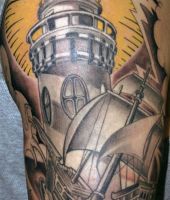 latarnia morska i statek