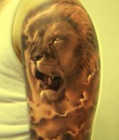 najlepszy tatuaż lew 3d