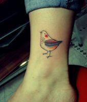 ptak, brzydki tatuaż