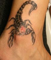skorpion tatuażna kostce